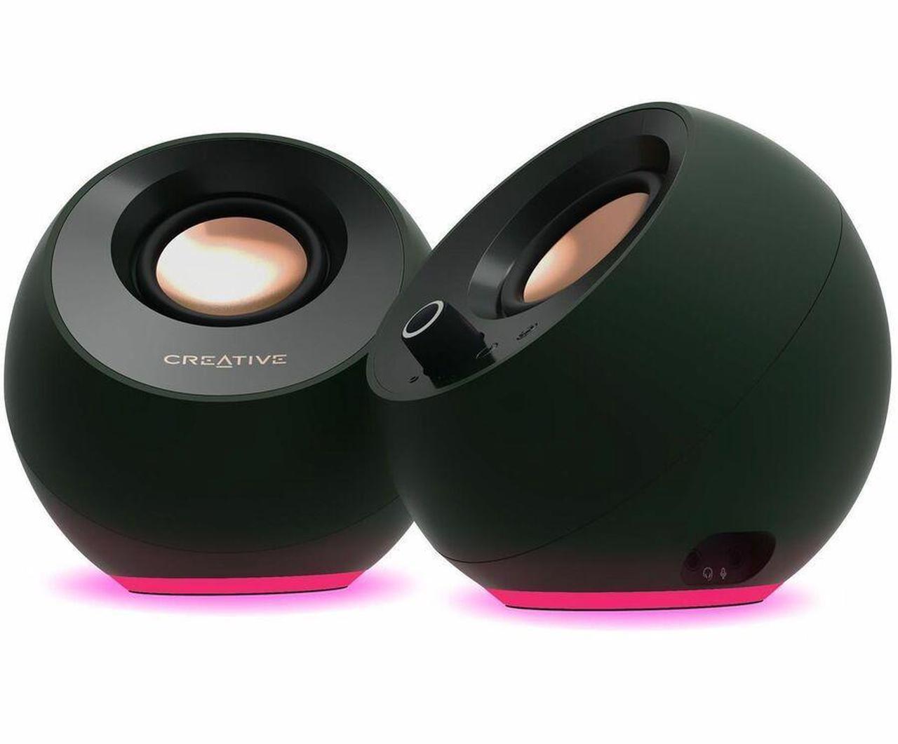 Alt view image 4 of 8 - Creative Pebble Pro Minimalist 2.0 USB-C Speakers with Bluetooth, RGB Lighting - Black