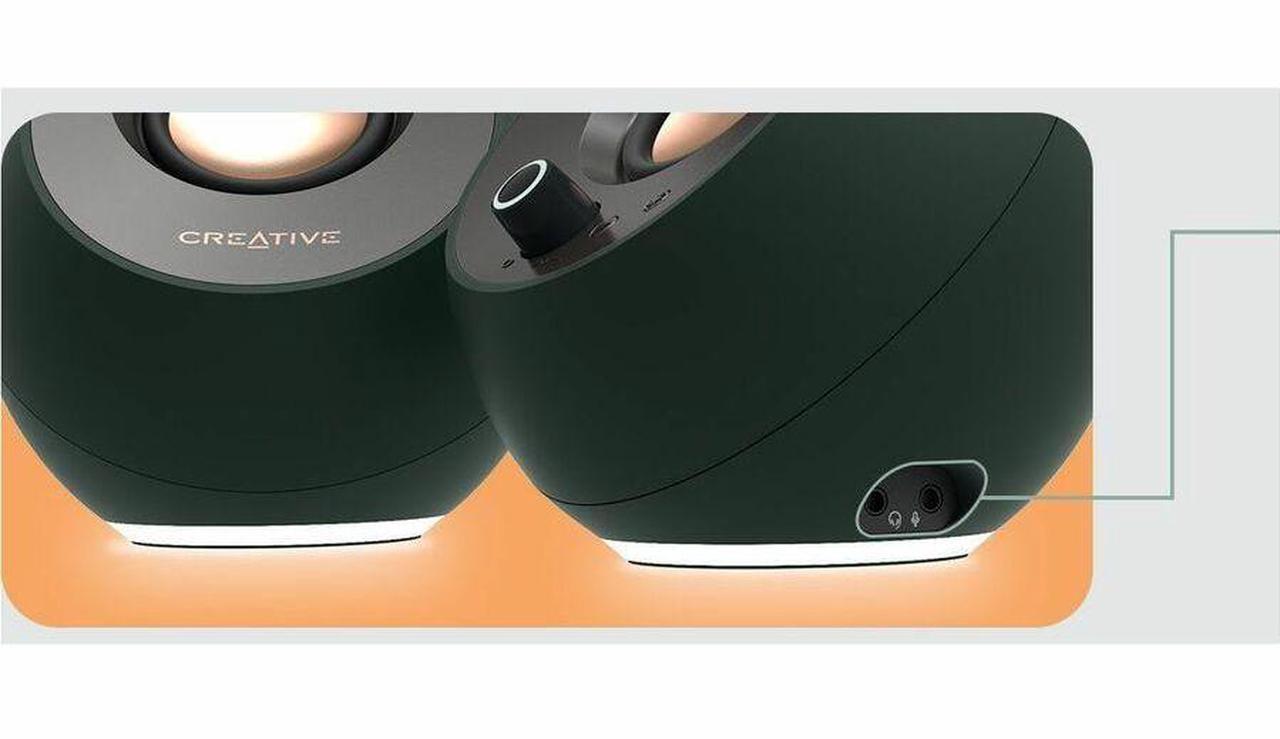Alt view image 5 of 8 - Creative Pebble Pro Minimalist 2.0 USB-C Speakers with Bluetooth, RGB Lighting - Black