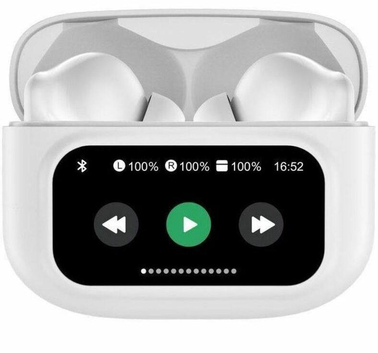 Alt view image 6 of 7 - Adesso XTREAM T3 Bluetooth Wireless Earbuds with ANC and Touch Controlled Wireless Charging Case - White