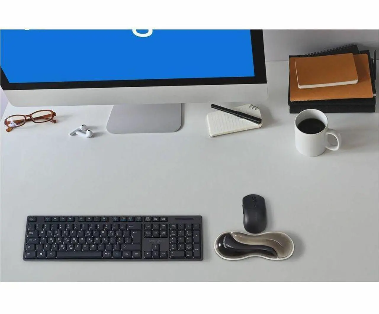 Alt view image 2 of 14 - Kensington Slim Duo Gel Mouse/Trackball Wrist Rest - 0.87" x 7.56" x 2.83" Dimension - Gray, Black - Gel - Strain Resistant - Mouse - Retail - 1