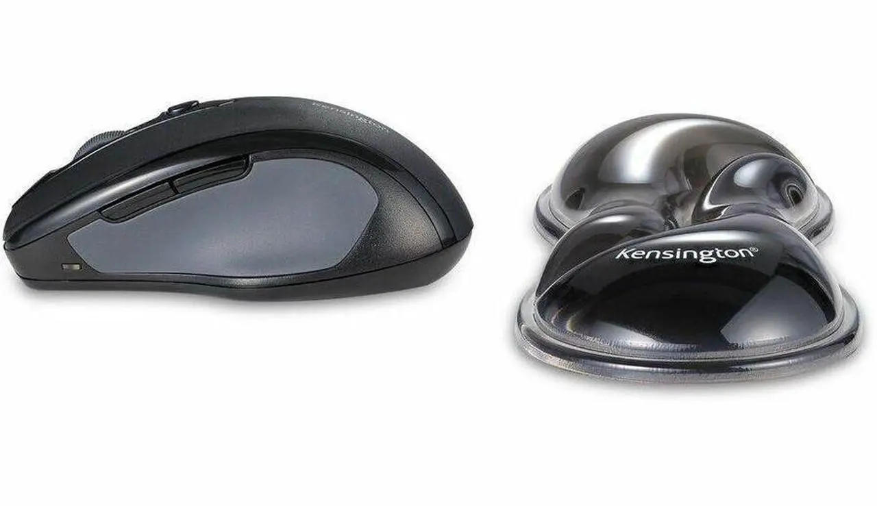 Alt view image 3 of 14 - Kensington Slim Duo Gel Mouse/Trackball Wrist Rest - 0.87" x 7.56" x 2.83" Dimension - Gray, Black - Gel - Strain Resistant - Mouse - Retail - 1