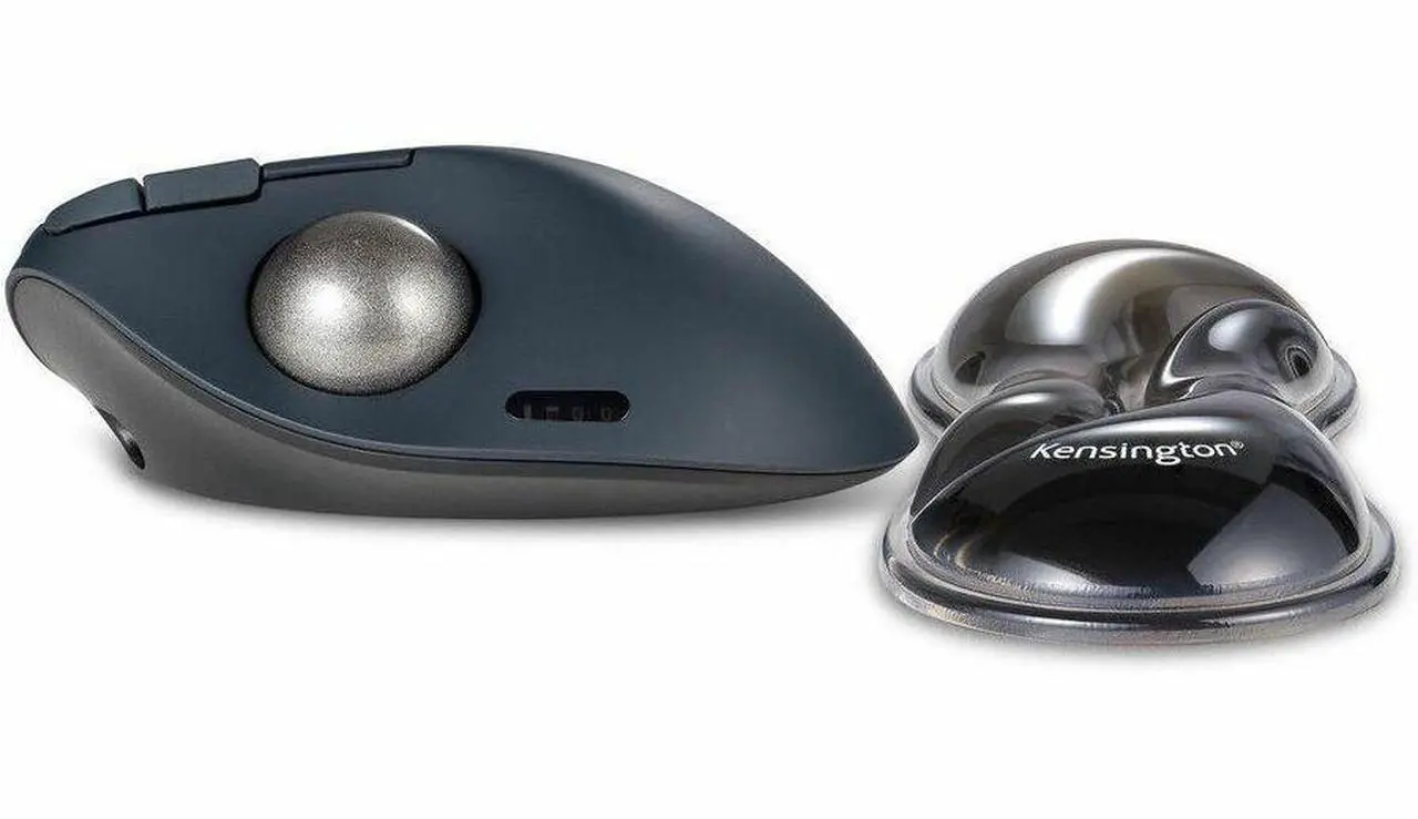 Alt view image 4 of 14 - Kensington Slim Duo Gel Mouse/Trackball Wrist Rest - 0.87" x 7.56" x 2.83" Dimension - Gray, Black - Gel - Strain Resistant - Mouse - Retail - 1