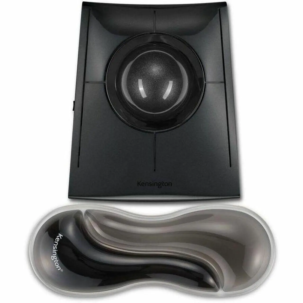 Alt view image 5 of 14 - Kensington Slim Duo Gel Mouse/Trackball Wrist Rest - 0.87" x 7.56" x 2.83" Dimension - Gray, Black - Gel - Strain Resistant - Mouse - Retail - 1