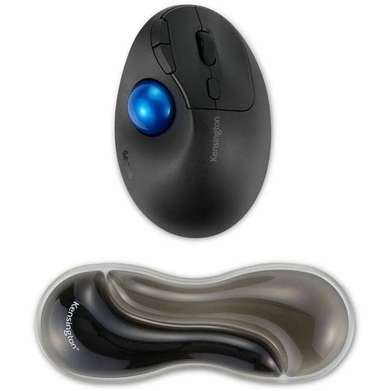 Alt view image 6 of 14 - Kensington Slim Duo Gel Mouse/Trackball Wrist Rest - 0.87" x 7.56" x 2.83" Dimension - Gray, Black - Gel - Strain Resistant - Mouse - Retail - 1
