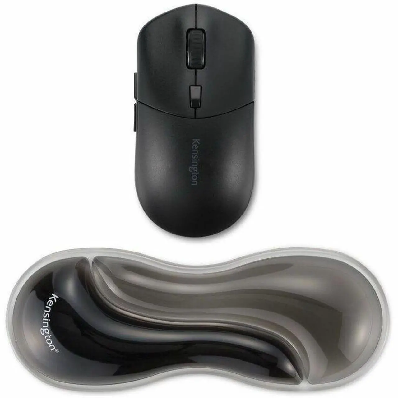Alt view image 7 of 14 - Kensington Slim Duo Gel Mouse/Trackball Wrist Rest - 0.87" x 7.56" x 2.83" Dimension - Gray, Black - Gel - Strain Resistant - Mouse - Retail - 1