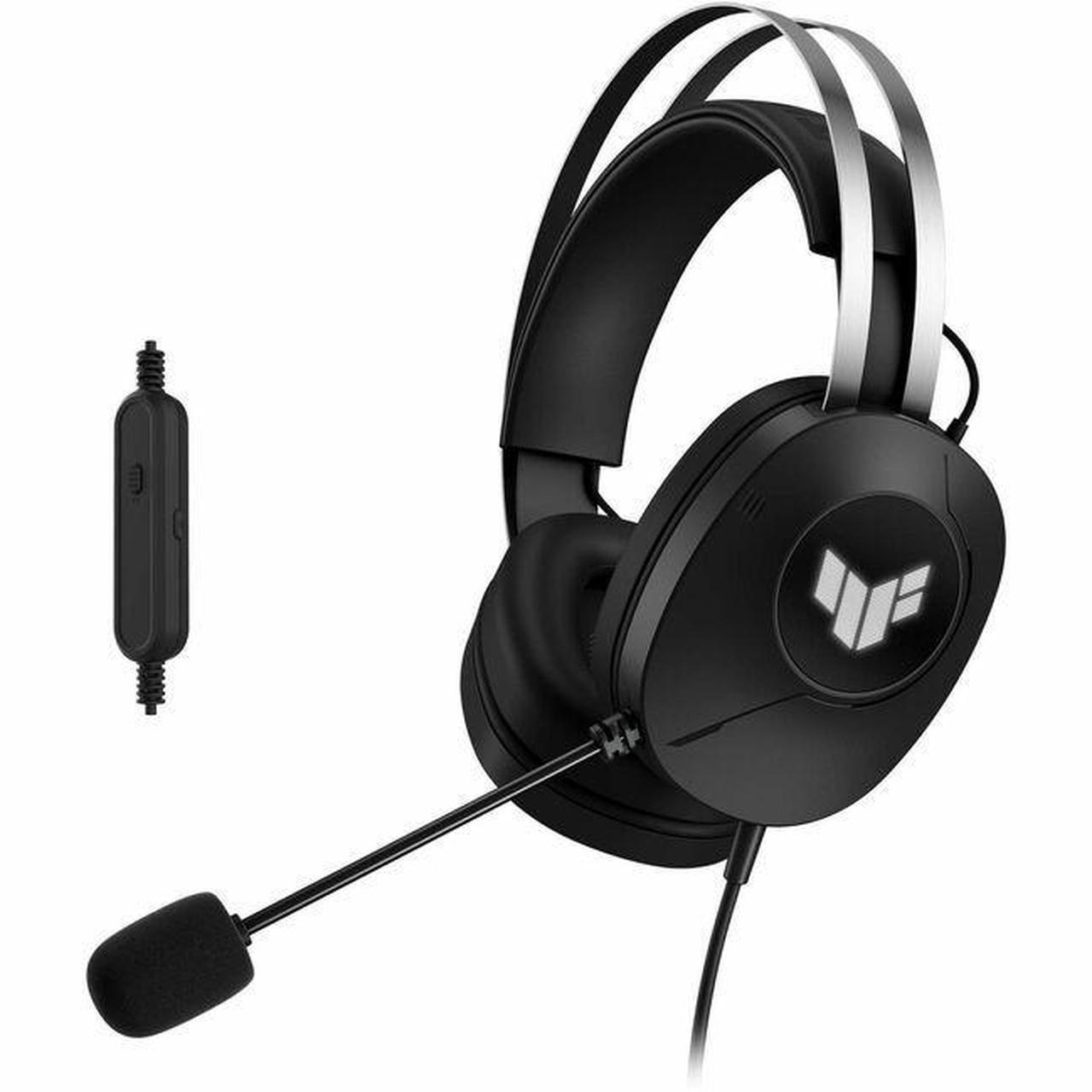 Main image of Asus TUF Gaming H1 Gen II Wired gaming headset with 40 mm ASUS Essence drivers, virtual 7.1 surround sound, TeamSpeak-certified microphone, plus symbolic TUF logo lighting - Black
