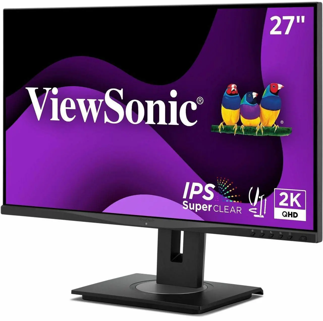 Alt view image 12 of 20 - ViewSonic VG2748A-2K 27 Inch IPS QHD Ergonomic Monitor with Ambient Light Sensor, Auto Screen Dimmer, Screen Privacy Alert, USB HUB, DisplayPort, HDMI, and VGA for Home and Office