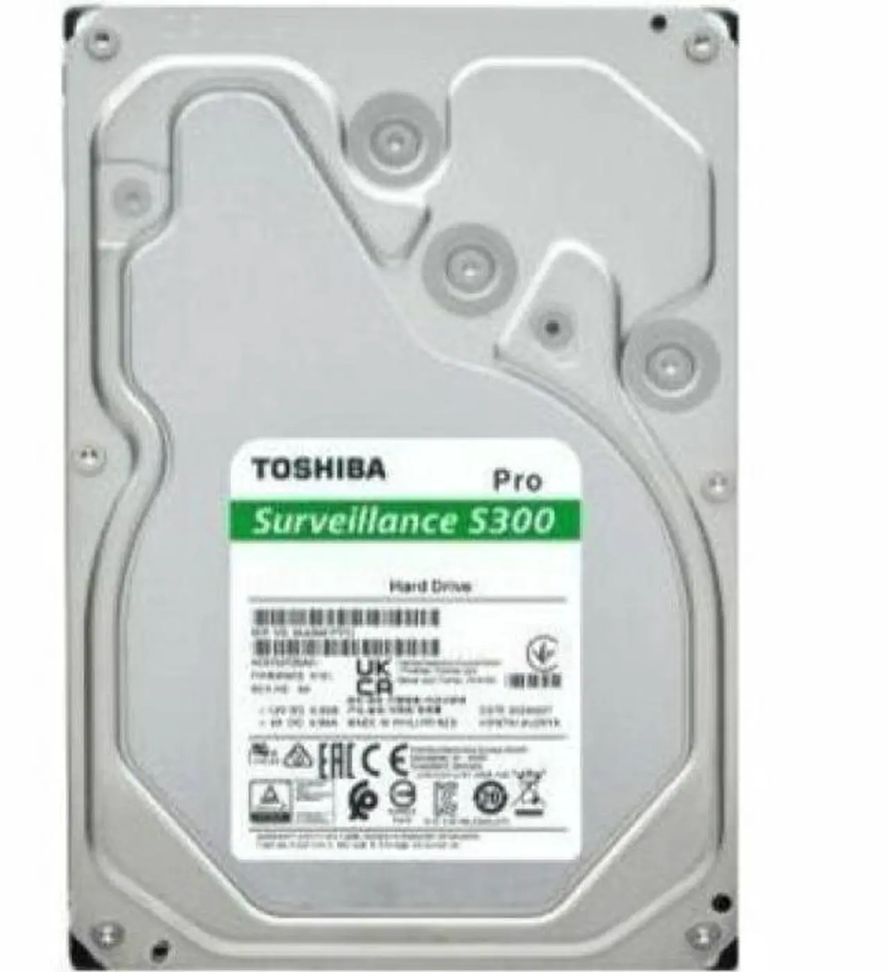 Alt view image 2 of 4 - Toshiba S300 Pro HDWTA1AUZSVAR 10 TB Hard Drive - 3.5" Internal - SATA (SATA/600) - Conventional Magnetic Recording (CMR) Method - Camera, Video Surveillance System, Network Video Recorder, Digit