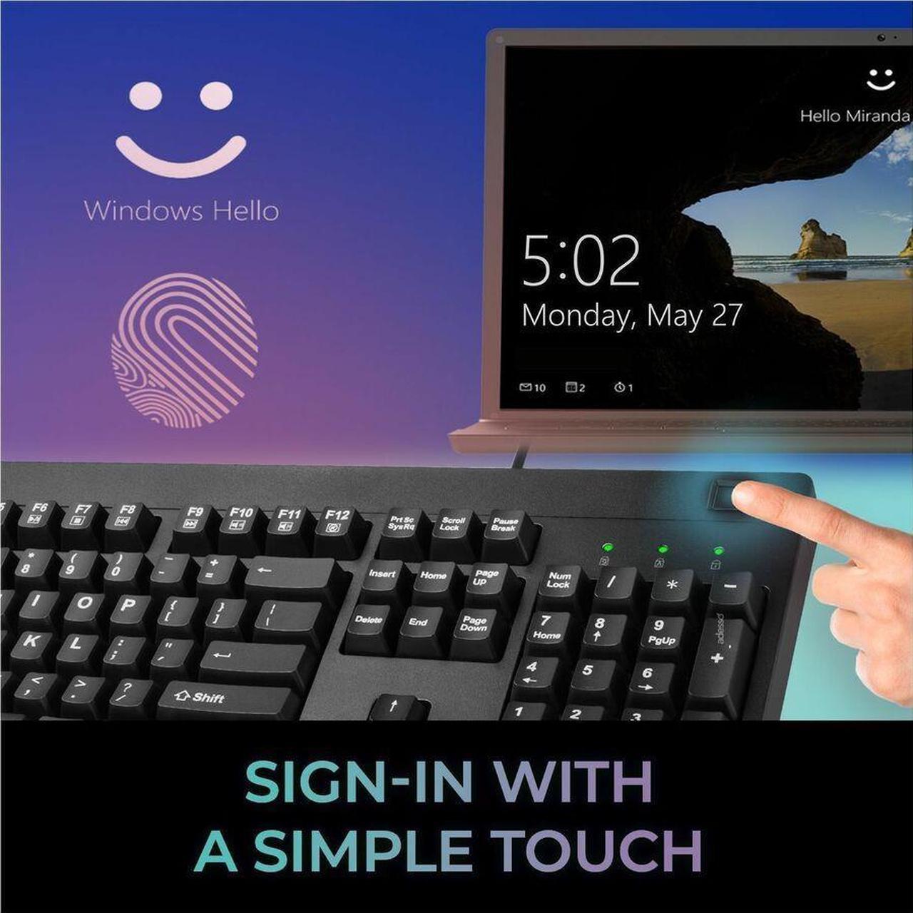 Alt view image 6 of 15 - Adesso EasyTouch AKB-630FB Keyboard - Cable Connectivity - USB Interface - 104 Key(s) - Home, Email, Previous Page, Internet Page Forward, Search, Volume Down, Volume Up, Play/Pause, Stop, Previous Tr