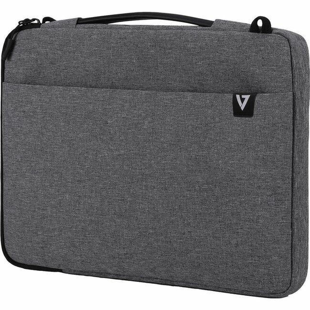 Main image of V7 CSE14-ECO Carrying Case (Sleeve) for 14" to 14.1" Notebook - Gray - Polyethylene Terephthalate (PET) Body - Fleece Interior Material - Shoulder Strap, Handle - 1.4" Height x 10.8