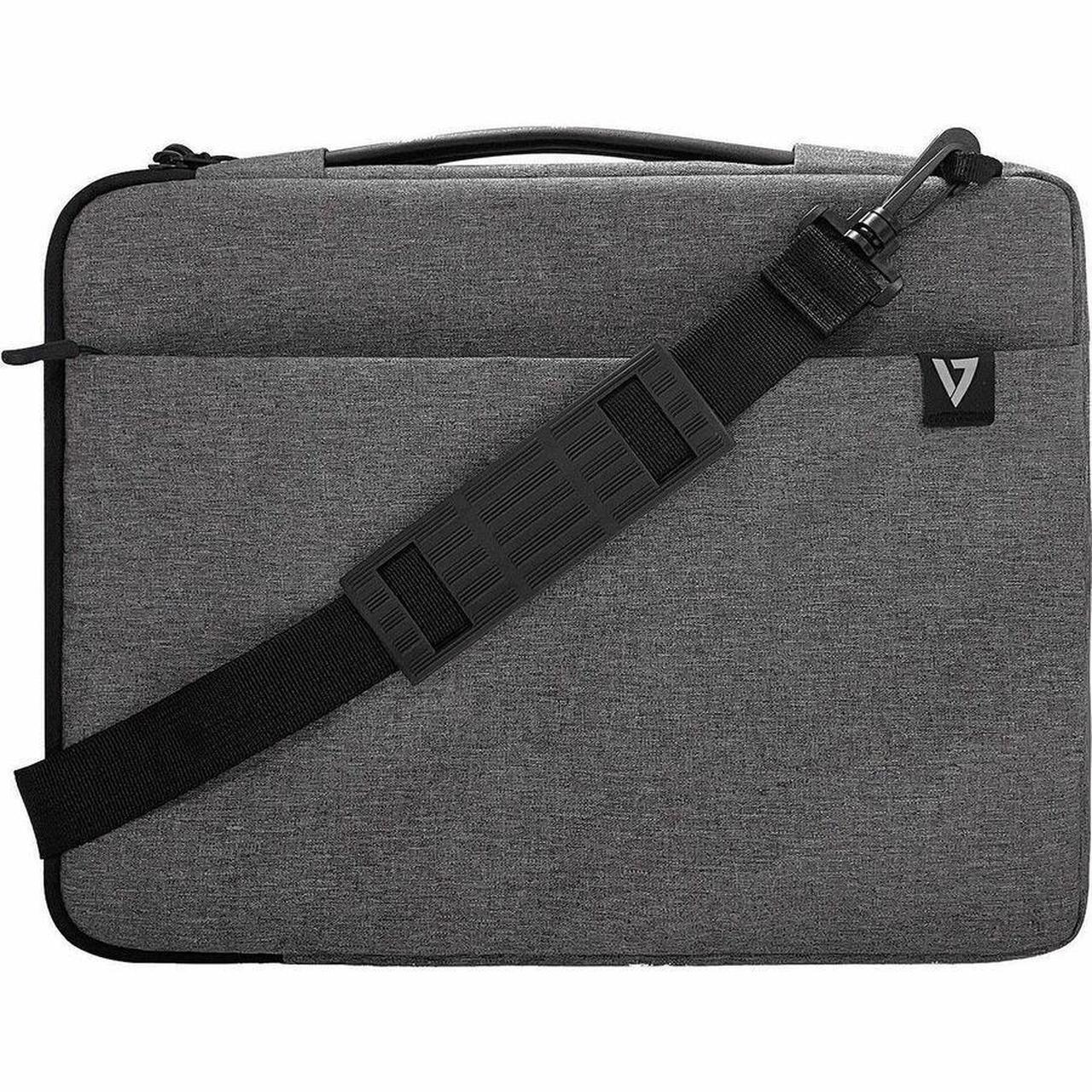 Alt view image 6 of 8 - V7 CSE14-ECO Carrying Case (Sleeve) for 14" to 14.1" Notebook - Gray - Polyethylene Terephthalate (PET) Body - Fleece Interior Material - Shoulder Strap, Handle - 1.4" Height x 10.8