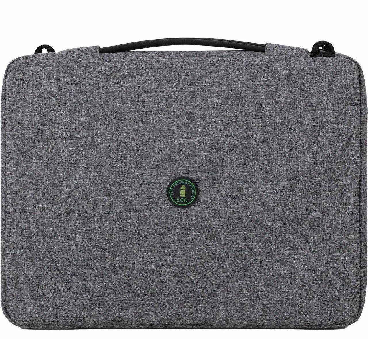 Alt view image 3 of 8 - V7 CSE14-ECO Carrying Case (Sleeve) for 14" to 14.1" Notebook - Gray - Polyethylene Terephthalate (PET) Body - Fleece Interior Material - Shoulder Strap, Handle - 1.4" Height x 10.8