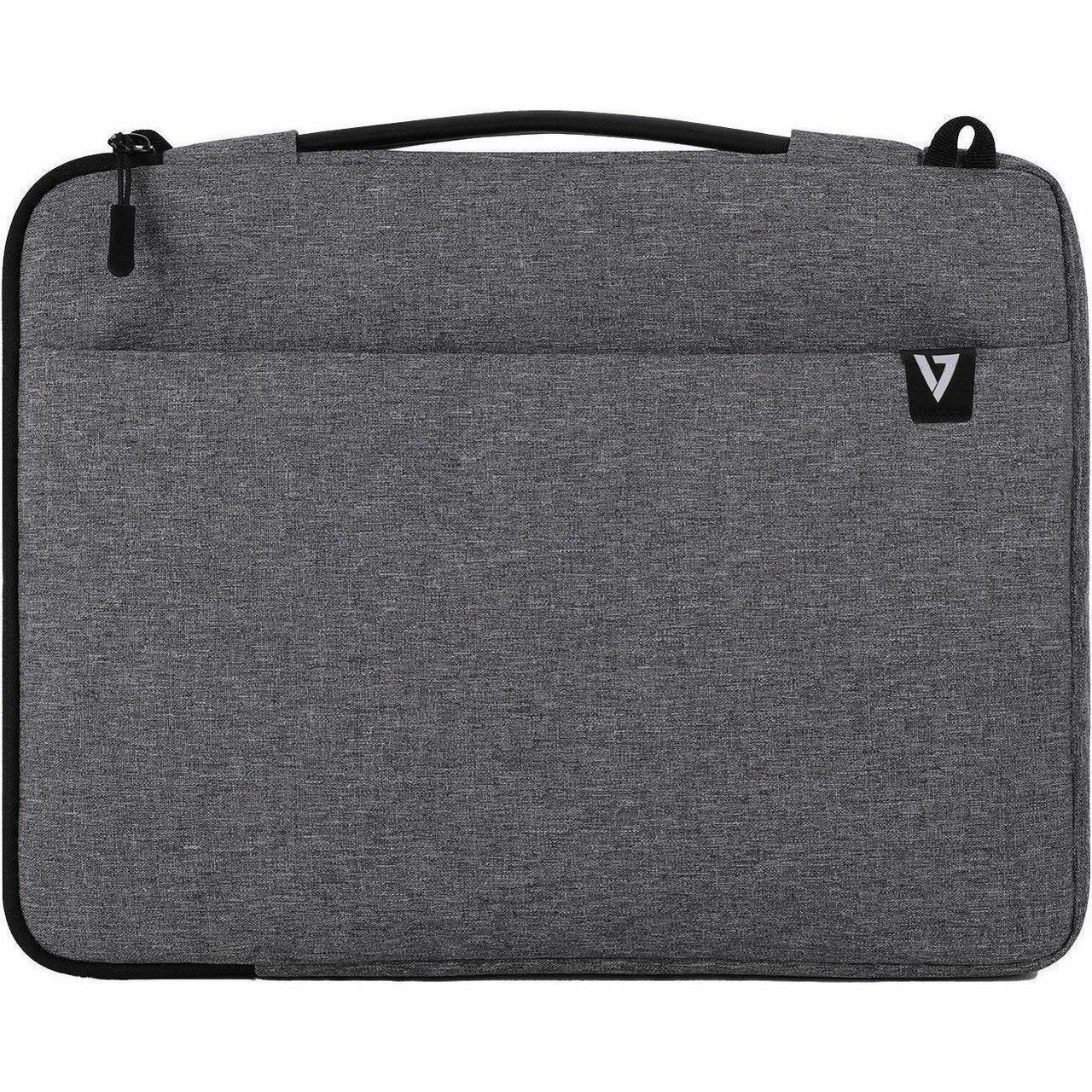 Alt view image 7 of 8 - V7 CSE14-ECO Carrying Case (Sleeve) for 14" to 14.1" Notebook - Gray - Polyethylene Terephthalate (PET) Body - Fleece Interior Material - Shoulder Strap, Handle - 1.4" Height x 10.8