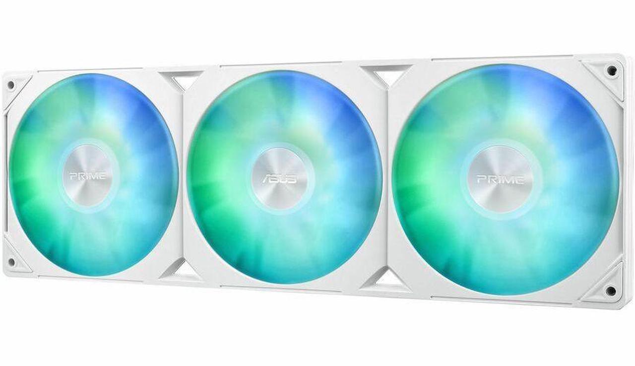 Alt view image 2 of 15 - Asus Prime LC 360 ARGB White Edition Cooling Fan/Radiator/Water Block/Pump - 3 x Fan(s) - 75.70 CFM Maximum Airflow - 2200 rpm - Liquid Cooler Cooler - Compatible Intel Socket: Socket LGA-1851, LGA-17
