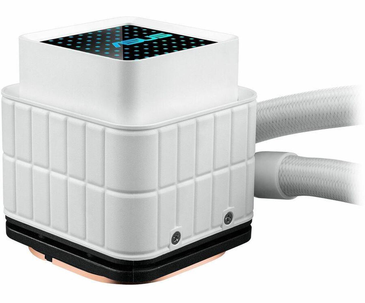 Alt view image 5 of 15 - Asus Prime LC 360 ARGB White Edition Cooling Fan/Radiator/Water Block/Pump - 3 x Fan(s) - 75.70 CFM Maximum Airflow - 2200 rpm - Liquid Cooler Cooler - Compatible Intel Socket: Socket LGA-1851, LGA-17