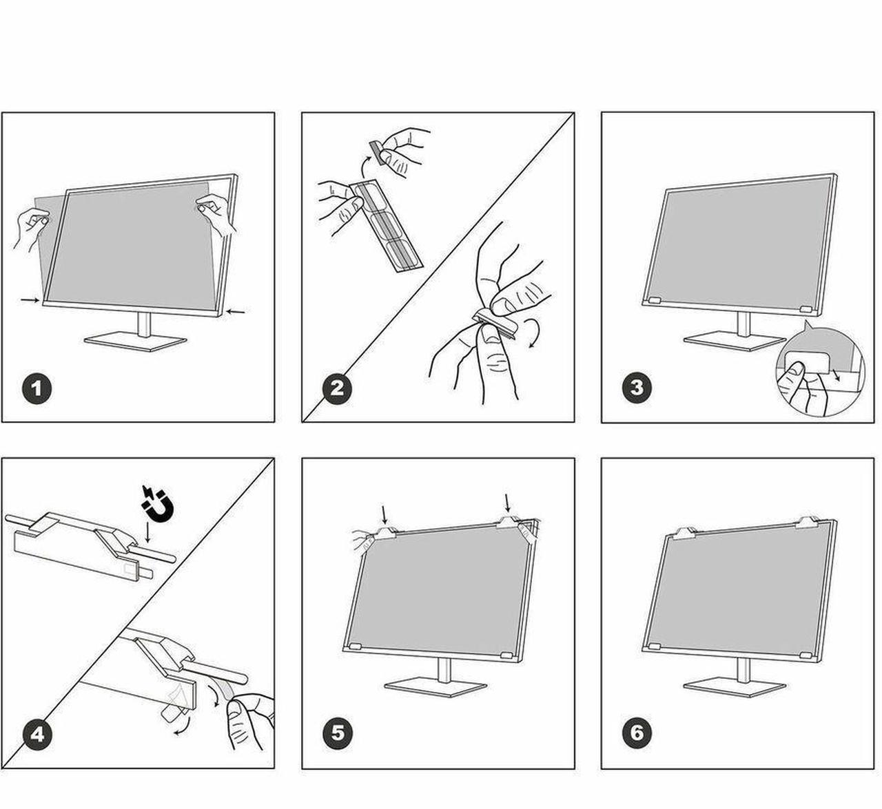 Alt view image 6 of 8 - V7 ScreenSentry PS240W9AM Privacy Screen Filter - For 24" Widescreen LCD Monitor, Notebook - 16:9 - Dust Resistant, Fingerprint Resistant, Scratch Resistant, Smudge Resistant - Anti-glare - TAA C