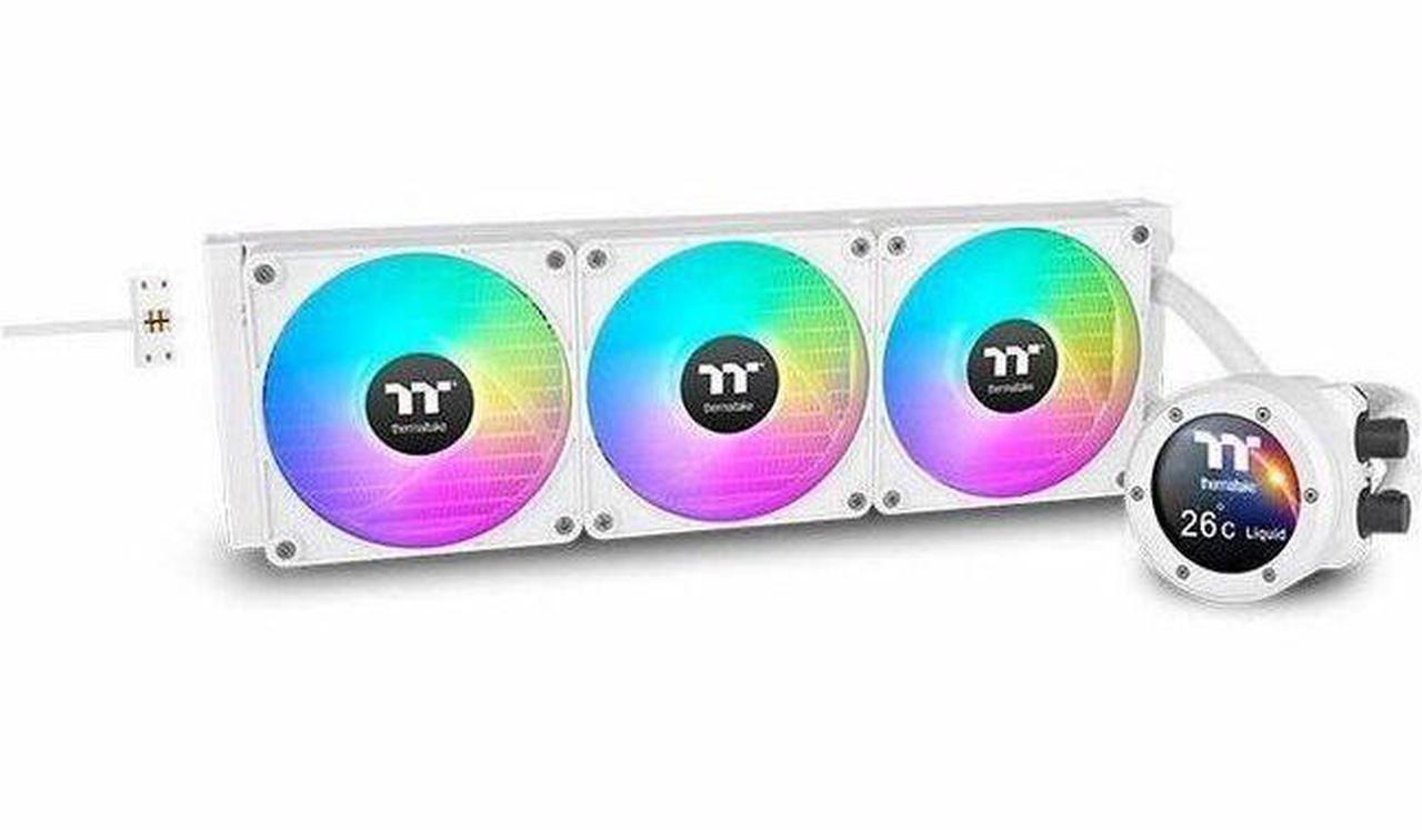 Main image of Thermaltake TH420 V2 Ultra EX ARGB Sync All-In-One Liquid Cooler - Snow Edition - 5.51" Maximum Fan Diameter - 3 x Fan(s) - 90.30 CFM Maximum Airflow - 1800 rpm - Liquid Cooler Cooler - 9PIN - Co
