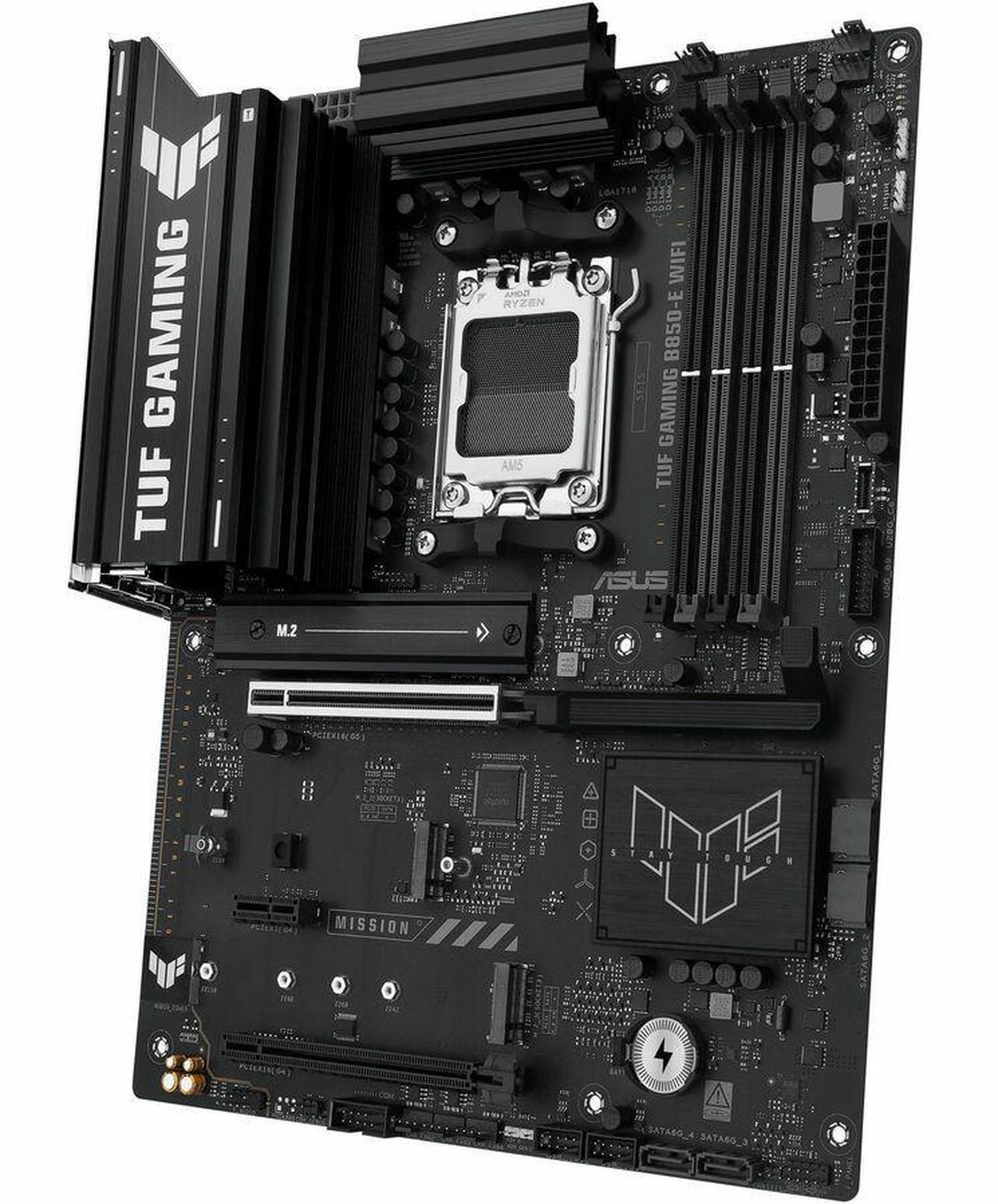Alt view image 5 of 7 - TUF GAMING B850-E WIFI Gaming Desktop Motherboard - AMD B850 Chipset - Socket AM5 - ATX - Ryzen 7, Ryzen 8, Ryzen 9 Processor Supported - 256 GB DDR5 SDRAM Maximum RAM - DIMM, UDIMM - 4 x Memory Slots
