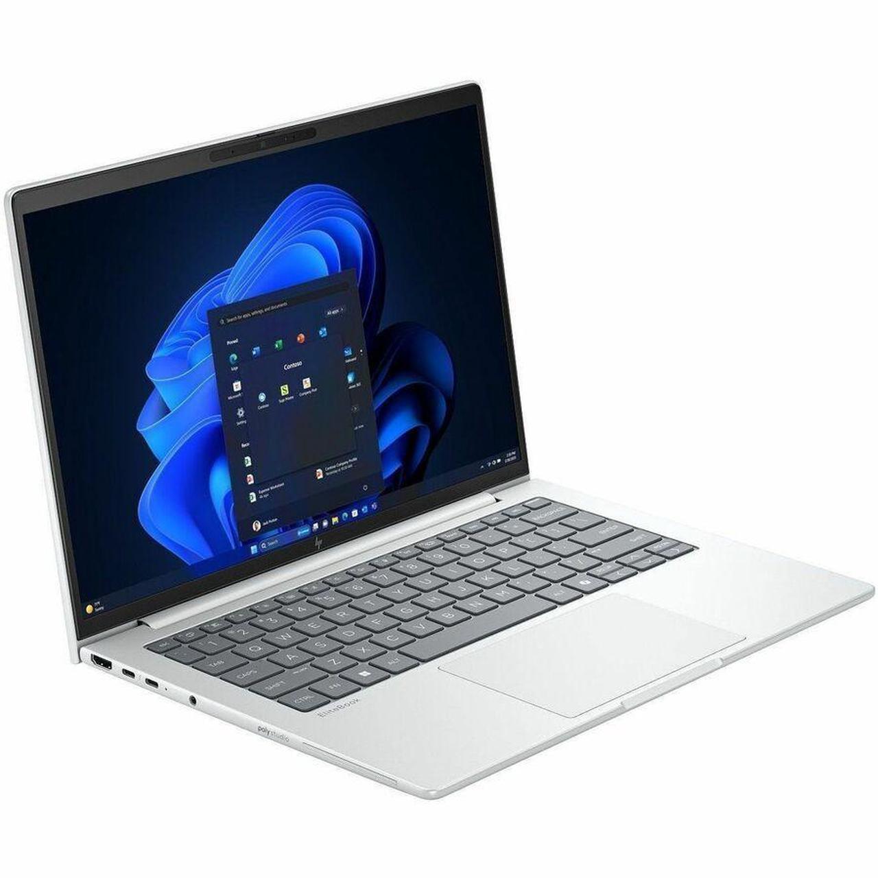 Alt view image 3 of 7 - HP EliteBook 8 G1i 14" Notebook - WUXGA - Intel Core Ultra 7 255U - 32 GB - 512 GB SSD - English Keyboard - Glacier Silver - Intel Chip - 1920 x 1200 - Windows 11 Pro - Intel - In-plane Switching