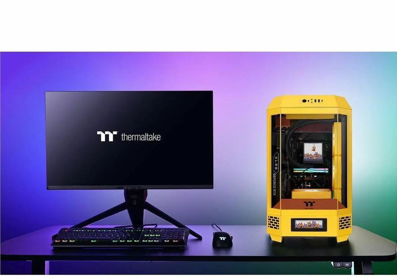 Alt view image 10 of 17 - Thermaltake Tower 250 mITX Mini Tower; 2x120mm CT Fans Included; 360mm Radiator Support; 360mm GPU Clearance; Dual Chamber; Butter Caramel; CA-1Z9-00SMWN-00