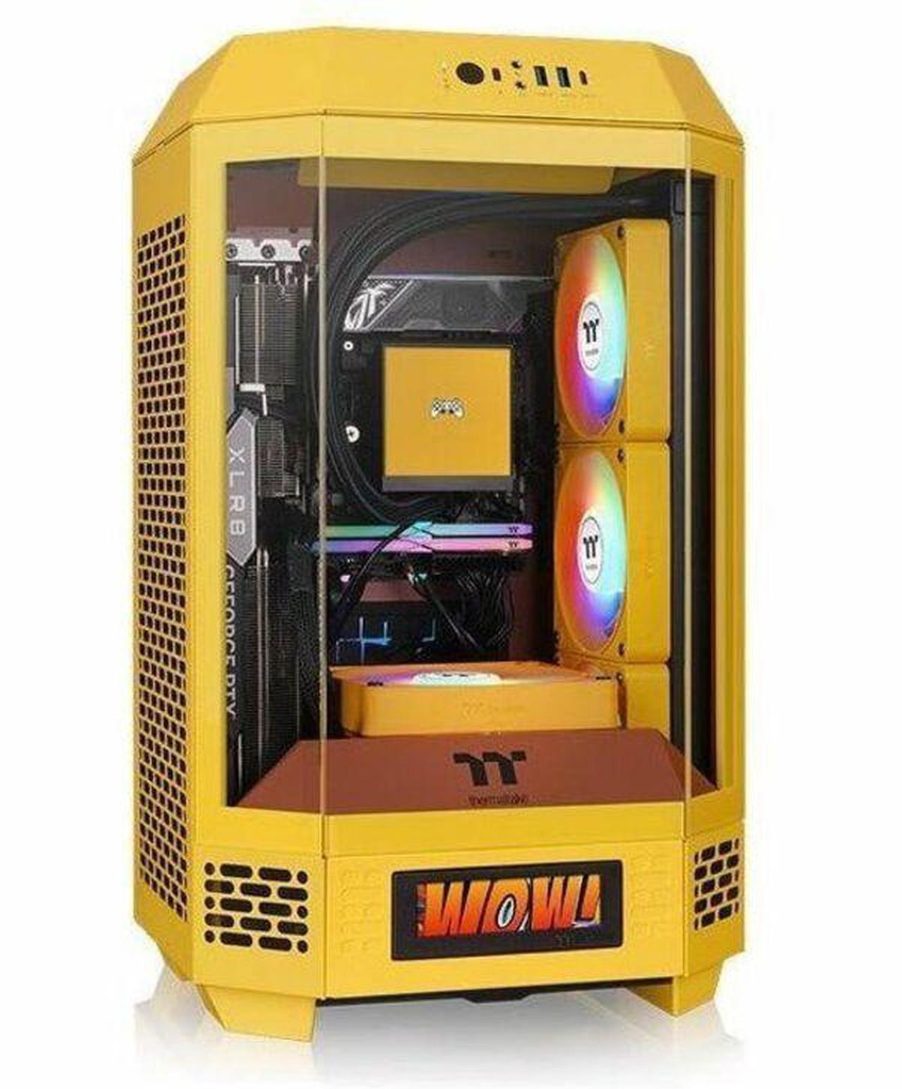 Alt view image 11 of 17 - Thermaltake Tower 250 mITX Mini Tower; 2x120mm CT Fans Included; 360mm Radiator Support; 360mm GPU Clearance; Dual Chamber; Butter Caramel; CA-1Z9-00SMWN-00