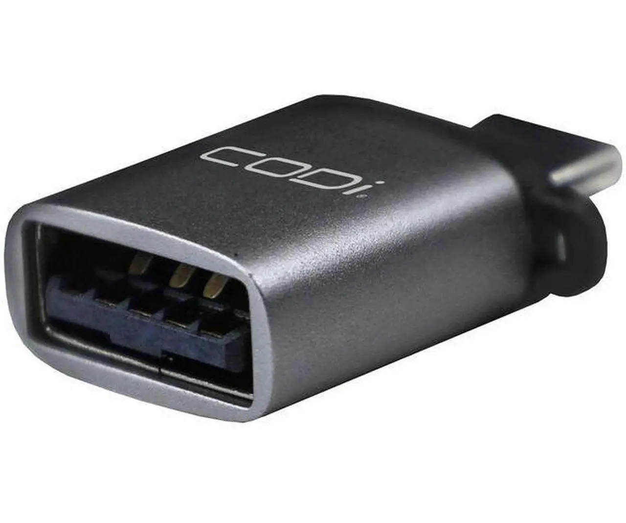 Main image of CODi USB-C to USB-A Adapter w/ 10Gbps Data Transfer Speed - 1 x USB Type A - Female - 1 x USB Type C - Male - Space Gray