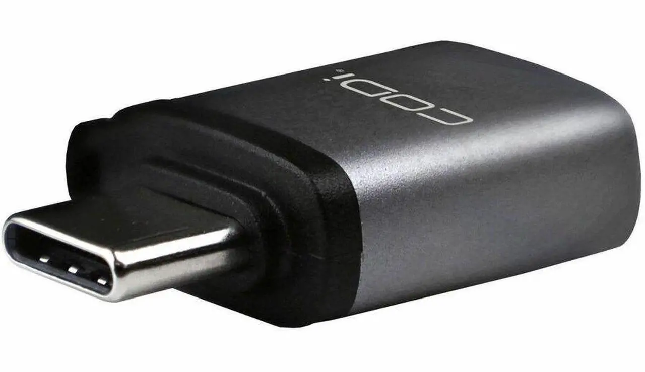 Alt view image 2 of 6 - CODi USB-C to USB-A Adapter w/ 10Gbps Data Transfer Speed - 1 x USB Type A - Female - 1 x USB Type C - Male - Space Gray
