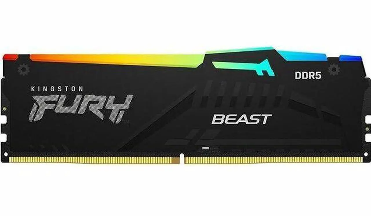 Main image of Kingston FURY Beast RAM Module - For Motherboard - 128 GB (2 x 64GB) - RGB - DDR5-5600/PC5-44800 DDR5 SDRAM - 5600 MHz Dual-rank Memory - CL40 - 1.25 V - Non-ECC - Unbuffered - 288-pin - DIMM - Lifeti