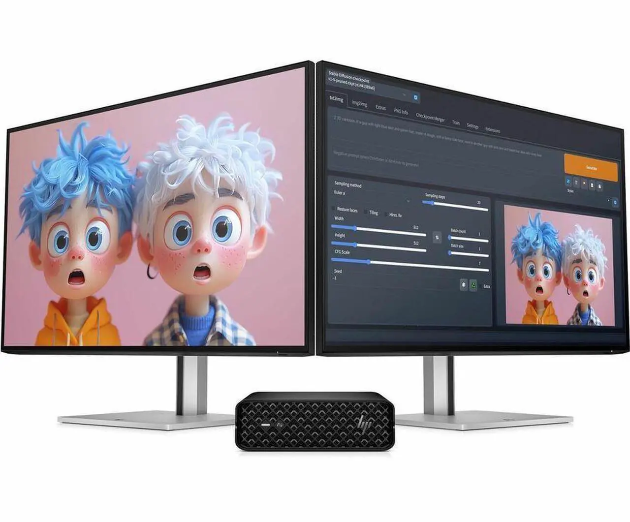 Alt view image 6 of 14 - HP Z2 G1i Workstation - Intel Core Ultra 7 265 - 32 GB - 1 TB SSD - Mini PC - Black - Intel W880 Chip - Windows 11 Pro - NVIDIA RTX 4000 Ada Generation 20 GB Graphics - English Keyboard - Ethernet - W