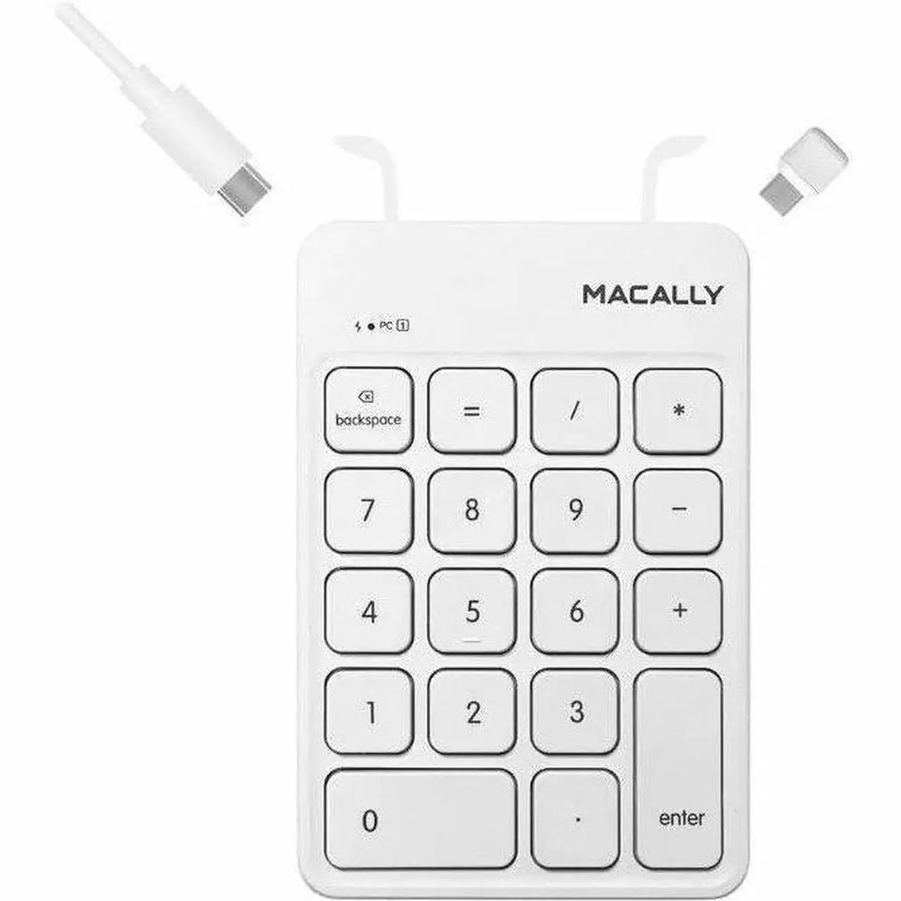 Alt view image 2 of 5 - Macally keypad - Wireless Connectivity - RF - 2.40 GHz - USB Type C Interface - 18 Key(s) - MacBook, Chromebook, Computer, MacBook Pro - PC, Mac - Scissors Keyswitch