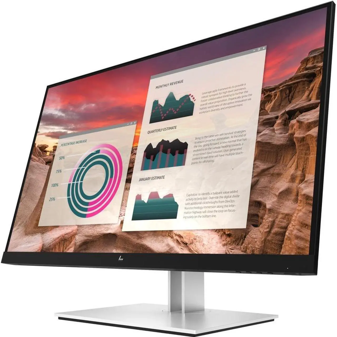 Alt view image 5 of 20 - HP 27" IPS QHD Monitor 5ms GTG HDMI, DisplayPort, USB-C Flat Panel E27u G4 189T3AA#ABA