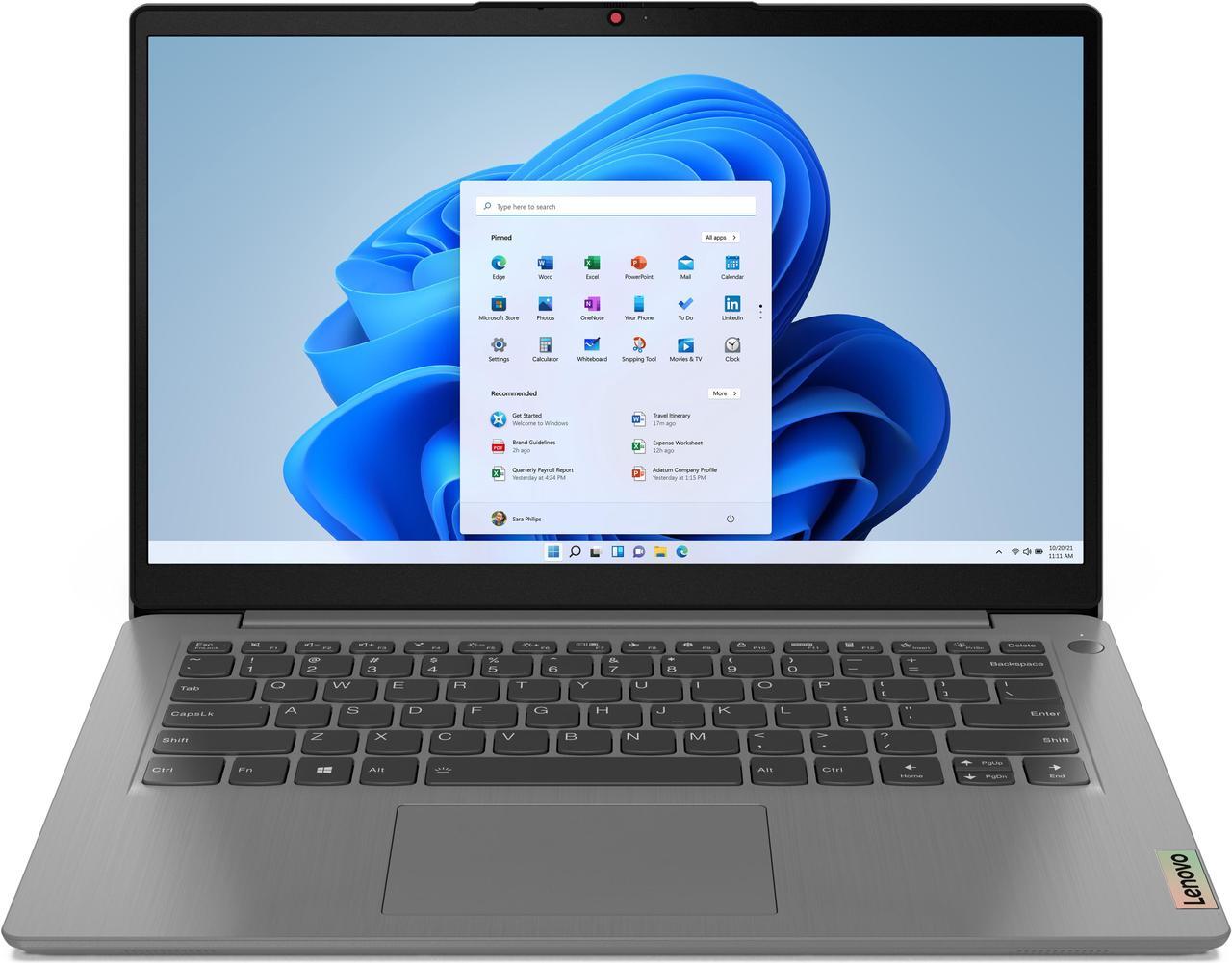 Alt view image 2 of 13 - Lenovo IdeaPad 3 14" FHD Laptop Intel Core i5-1135G7 8GB RAM 512GB SSD Intel Iris X Graphics Arctic Grey - Intel Core i5-1135G7 Processor - 1920 x 1080 Full HD Resolution - Intel Iris X Graphics