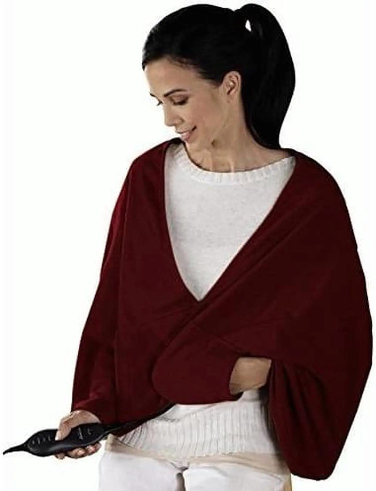 Alt view image 2 of 2 - Sunbeam Fleece Chill-Away Heated Wrap Garnet TCFQR31000