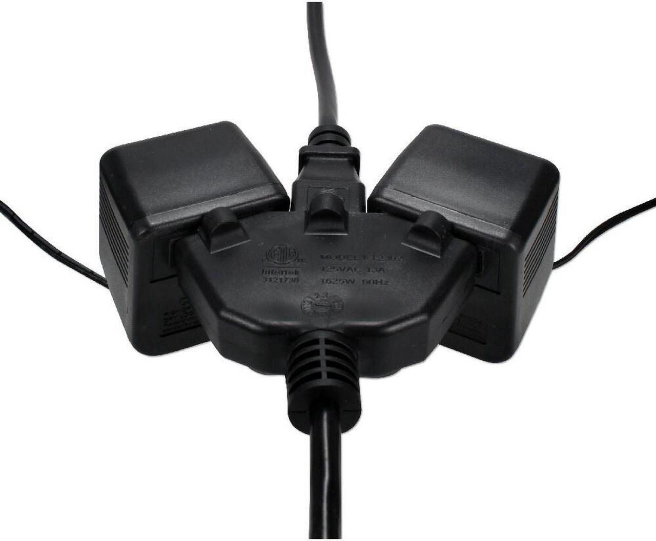 Main image of QVS PP-ADPT3-10 10Ft Three Angle Outlet 3-Prong Power Extension Cord
