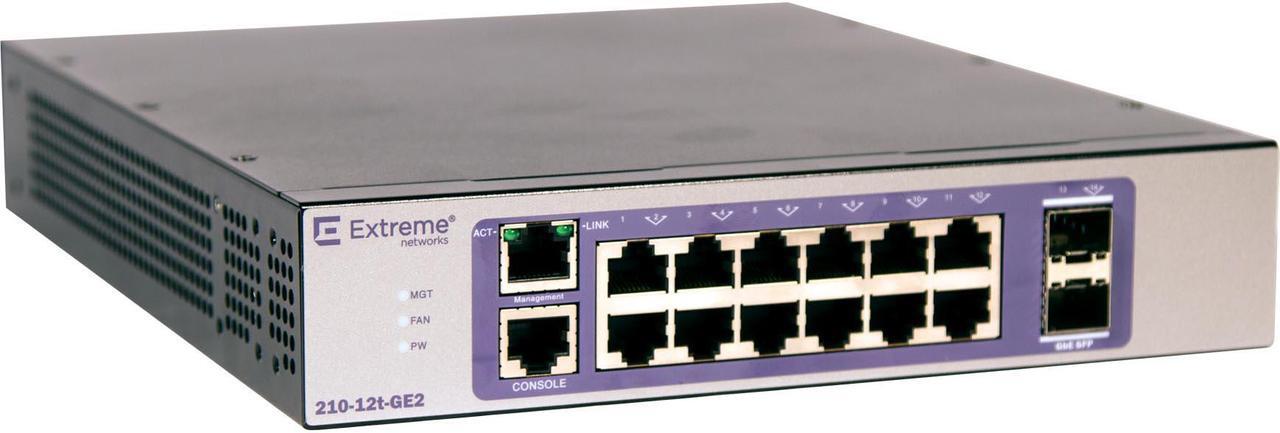 Alt view image 2 of 13 - Extreme Networks - 16566 - Extreme Networks 210-12t-GE2 Ethernet Switch - 12 Ports - Manageable - 3 Layer Supported -