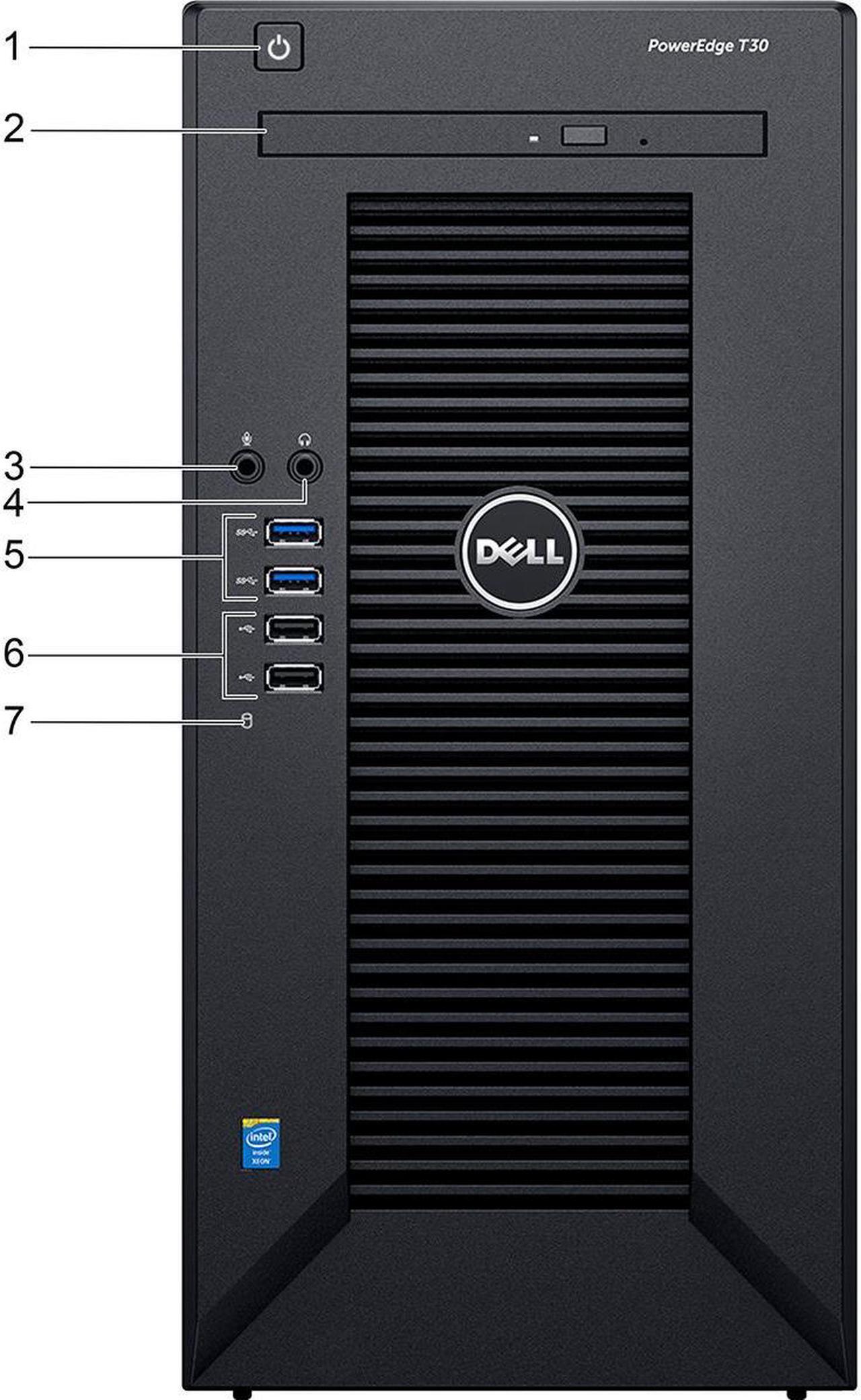 Alt view image 2 of 8 - Dell PowerEdge T30 Mini-tower Server - 1 x Intel Pentium G4400 Dual-core (2 Core) 3.30 GHz - 4 GB Installed DDR4 SDRAM - 1 TB (1 x 1 TB) Serial ATA/600 HDD - Serial ATA/600 Controller - 290 W