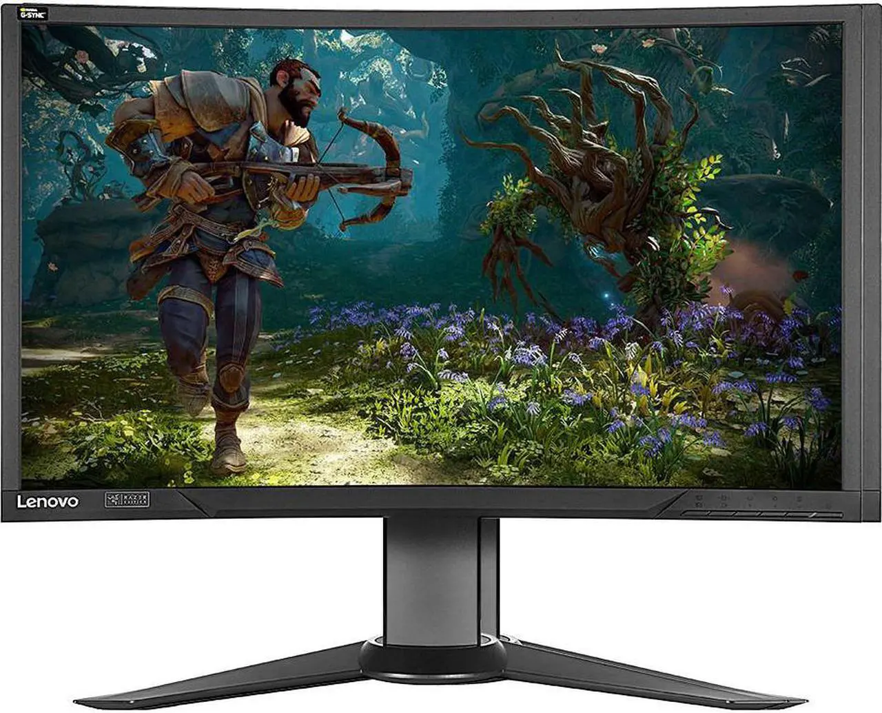 Main image of Lenovo Y27g 65C1GCC1US 27" Black Curved 144Hz G-Sync Gaming Monitor, 1920 x 1080, 16:9, 3000:1, 300 cd/m2, 8ms, USB 3.0, HDMI, DisplayPort, 178/178 Viewing Angle, VESA Mountable, Razer Edition Chroma Lighting