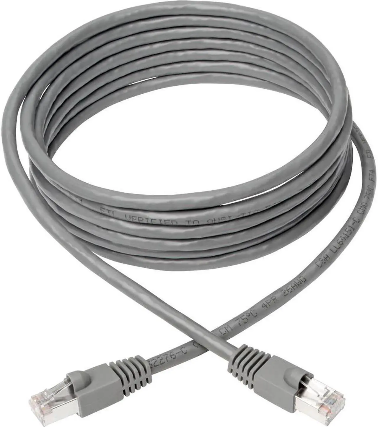 Alt view image 2 of 20 - Tripp Lite N262-010-GY Cat6A 10G-Certified Snagless Shielded Stp Network Patch Cable (Rj45 M/M) , Poe, Gray, 10 Ft. - Patch Cable (Dte) - Rj-45 (M) To Rj-45 (M) - 10 Ft - Stp - Cat 6A - Ieee 802.3Af