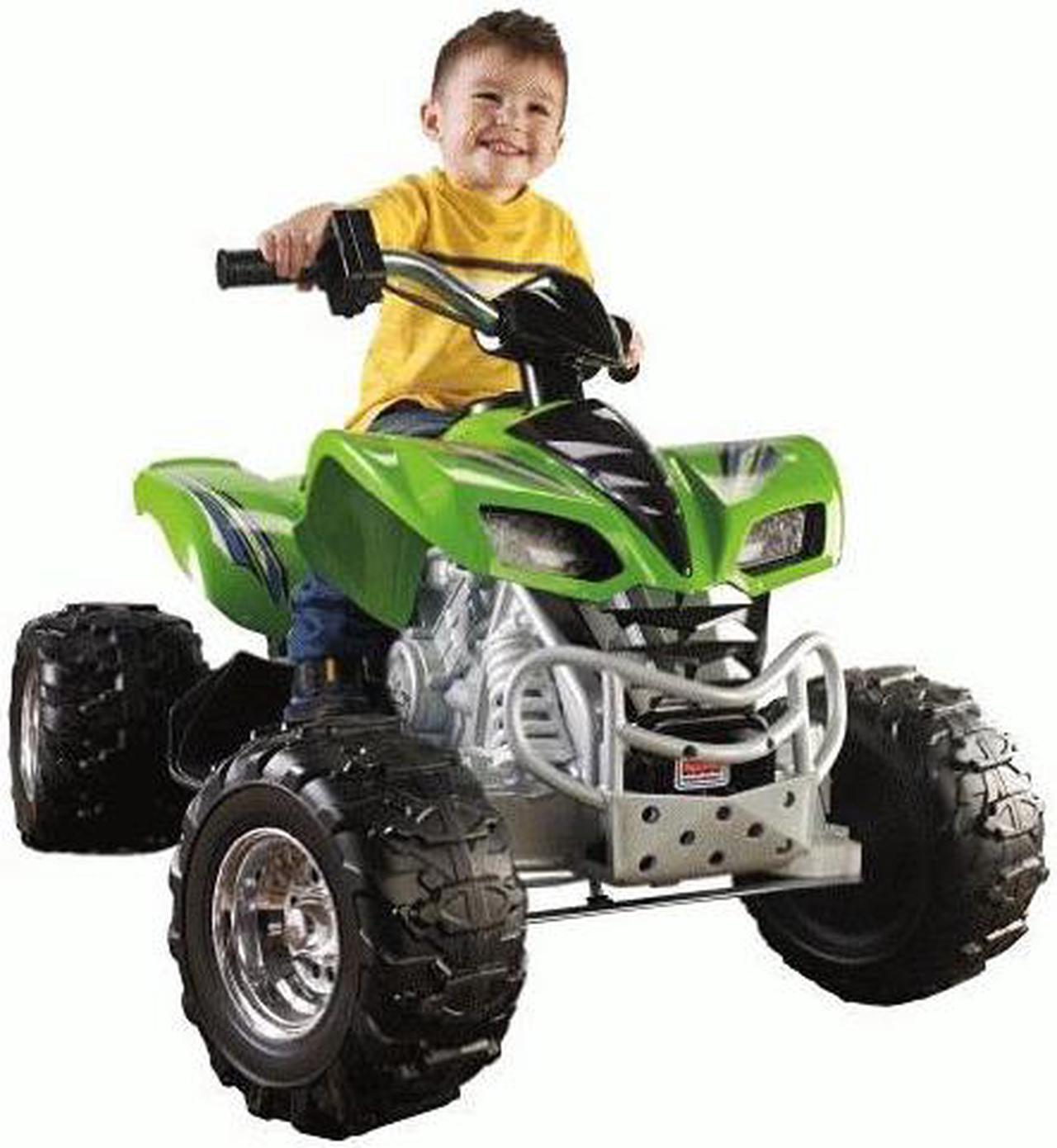 Alt view image 3 of 9 - Power Wheels Kawasaki KFX Green 4-Wheel ATV 12V Electric Ride-On | X6641