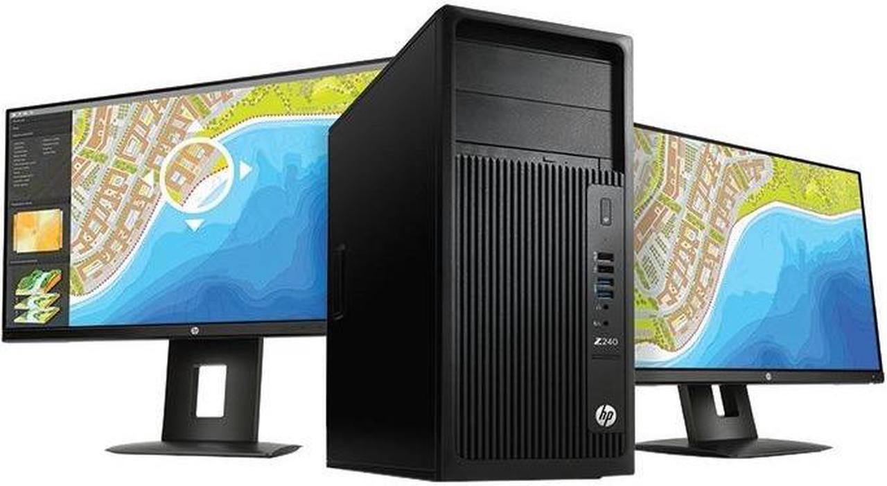 Alt view image 2 of 9 - HP Z240 Workstation - 1 x Intel Xeon E3-1245 v6 Quad-core (4 Core) 3.70 GHz - 8 GB DDR4 SDRAM - 1 TB HDD - 256 GB SSD - Intel HD Graphics P630 Graphics - Windows 10 Pro 64-bit - Mini-tower - Black - 1