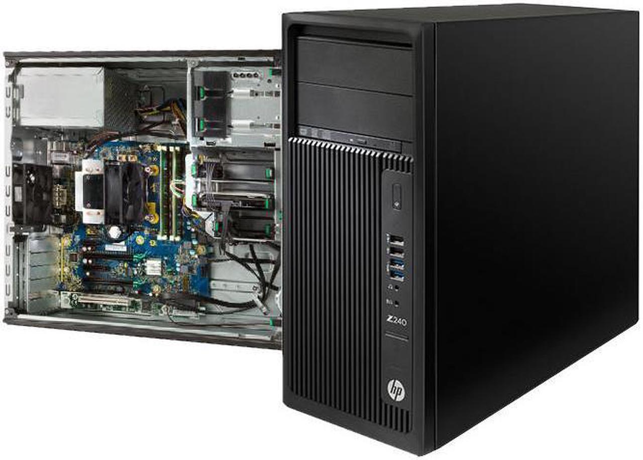 Alt view image 3 of 9 - HP Z240 Workstation - 1 x Intel Xeon E3-1245 v6 Quad-core (4 Core) 3.70 GHz - 8 GB DDR4 SDRAM - 1 TB HDD - 256 GB SSD - Intel HD Graphics P630 Graphics - Windows 10 Pro 64-bit - Mini-tower - Black - 1
