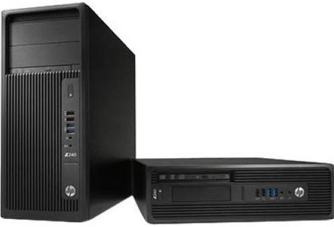 Main image of HP Z240 Workstation - 1 x Intel Xeon E3-1245 v6 Quad-core (4 Core) 3.70 GHz - 8 GB DDR4 SDRAM - 1 TB HDD - 256 GB SSD - Intel HD Graphics P630 Graphics - Windows 10 Pro 64-bit - Mini-tower - Black - 1