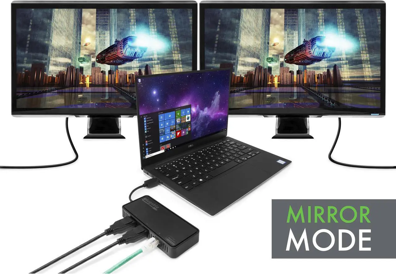 Alt view image 4 of 7 - Plugable DisplayLink 4K Dual Monitor Adapter with Ethernet - USB 3.0 to DisplayPort