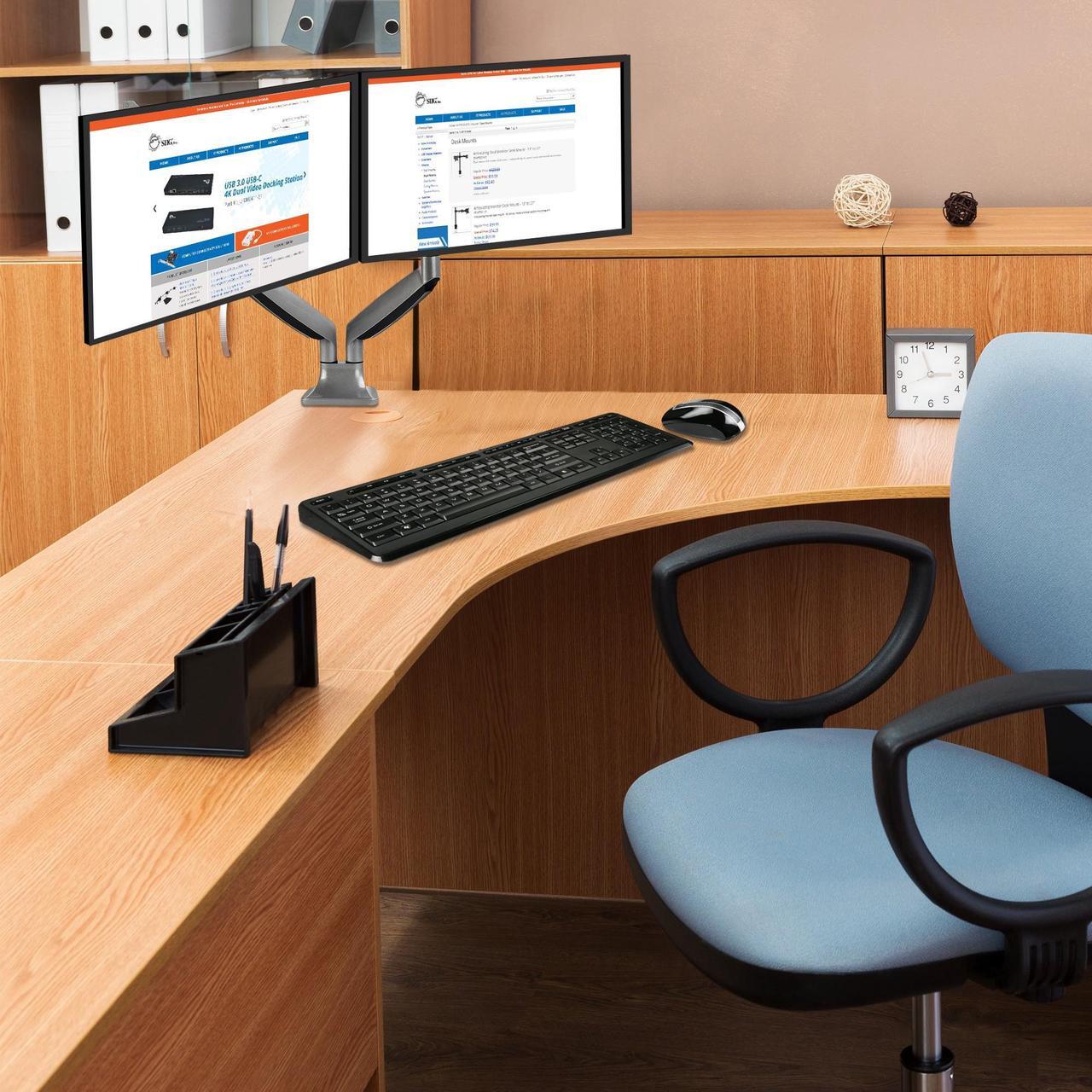 Alt view image 8 of 18 - SIIG CE-MT2E12-S1 High Premium Aluminum Gas Spring Desk Mount - Dual Monitor, VESA (75x75/100x100)
