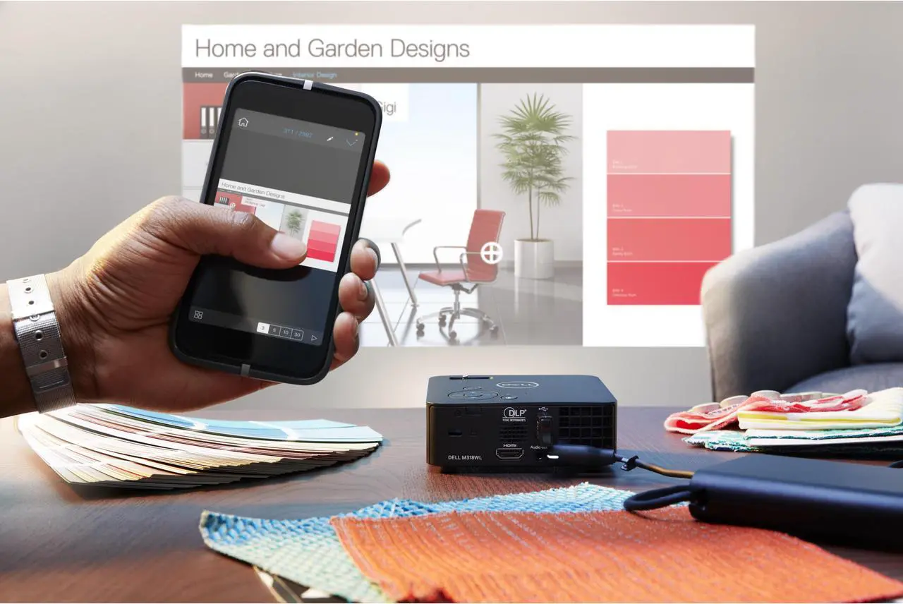 Alt view image 6 of 11 - Dell Mobile Projector M318WL 500 ANSI lumens WXGA (1280 x 800) 16:10