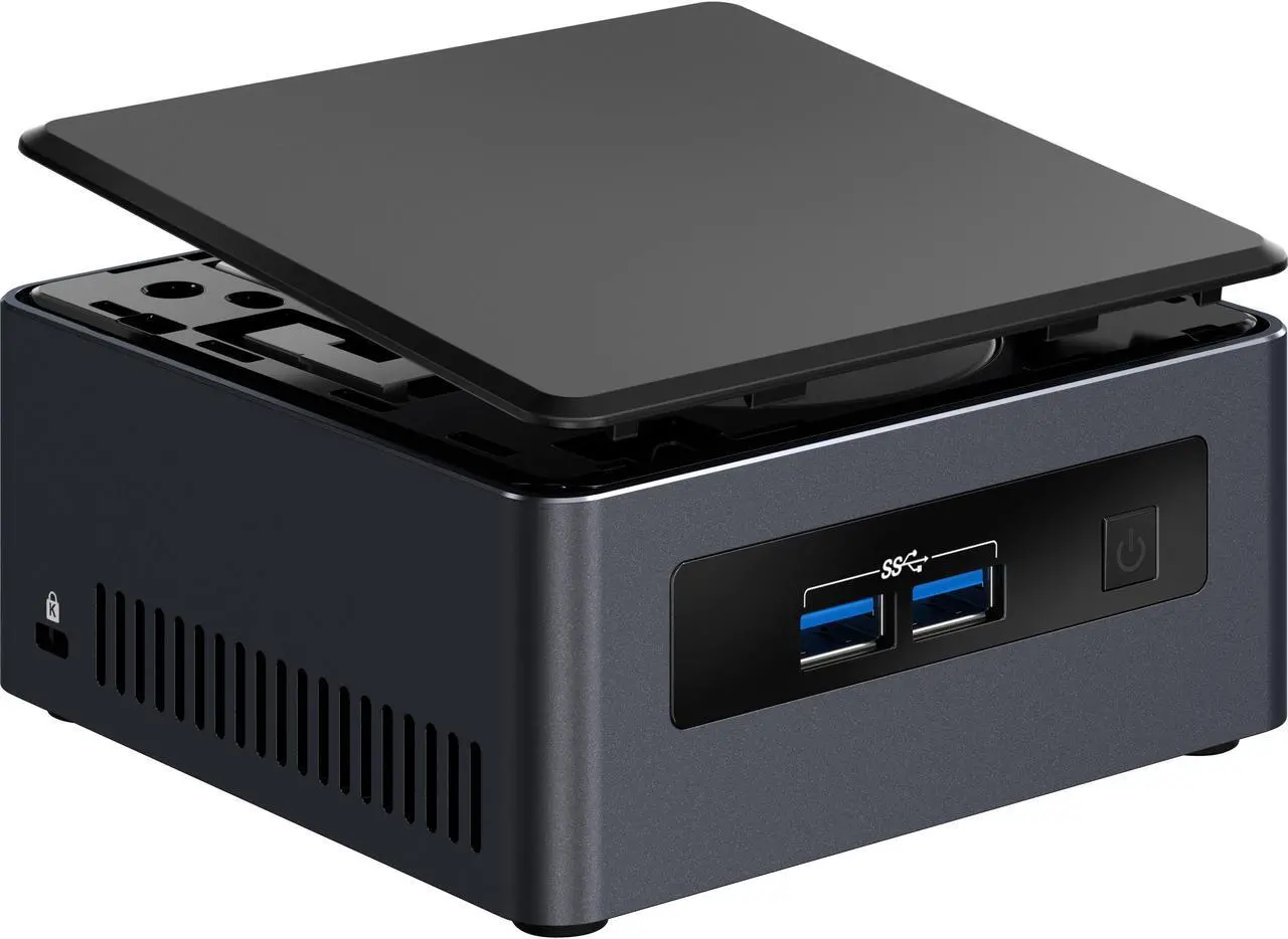Alt view image 2 of 6 - Intel NUC 7 Business NUC7i3DNHNC Desktop Computer - Intel Core i3 (7th Gen) i3-7100U 2.40 GHz - 4 GB DDR4 SDRAM - 1 TB HDD - Windows 10 Pro 64-bit - Mini PC - Intel HD Graphics 620 Graphics - Wireless