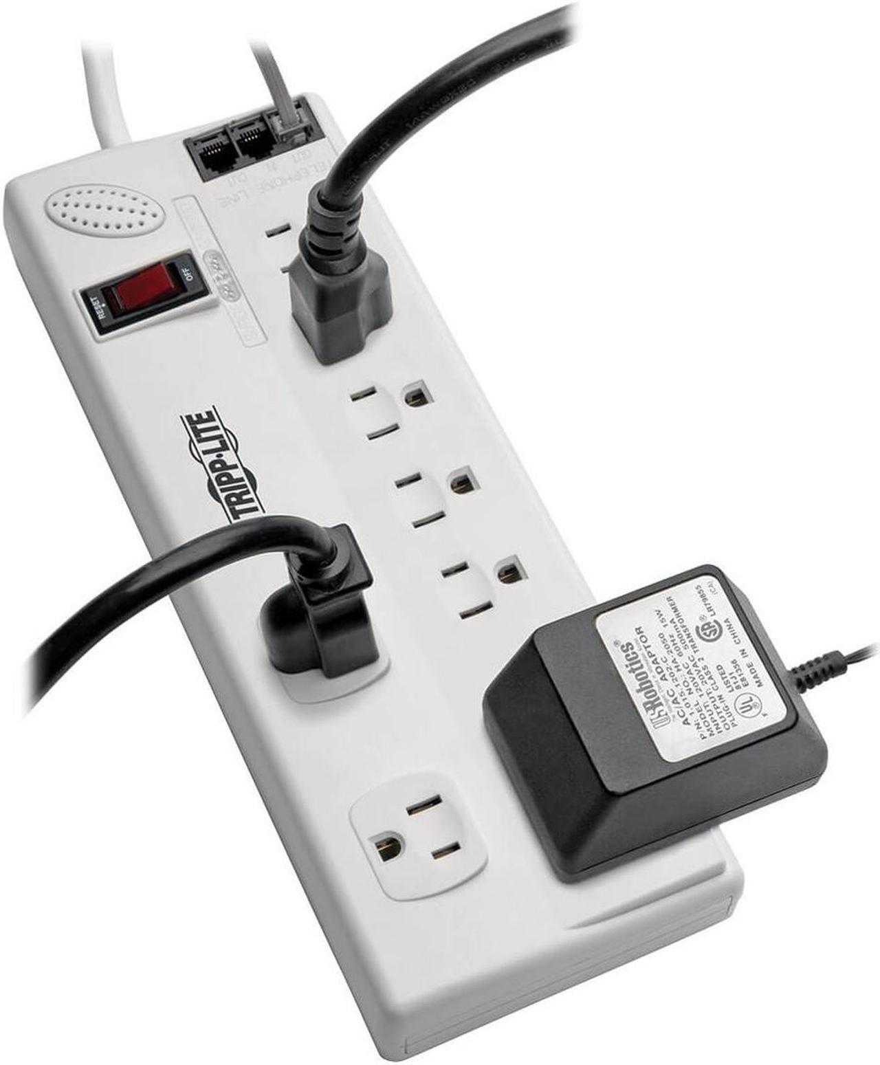 Alt view image 4 of 10 - Tripp Lite TLP806TELTAA 8-Outlet Surge Suppressor/Protector