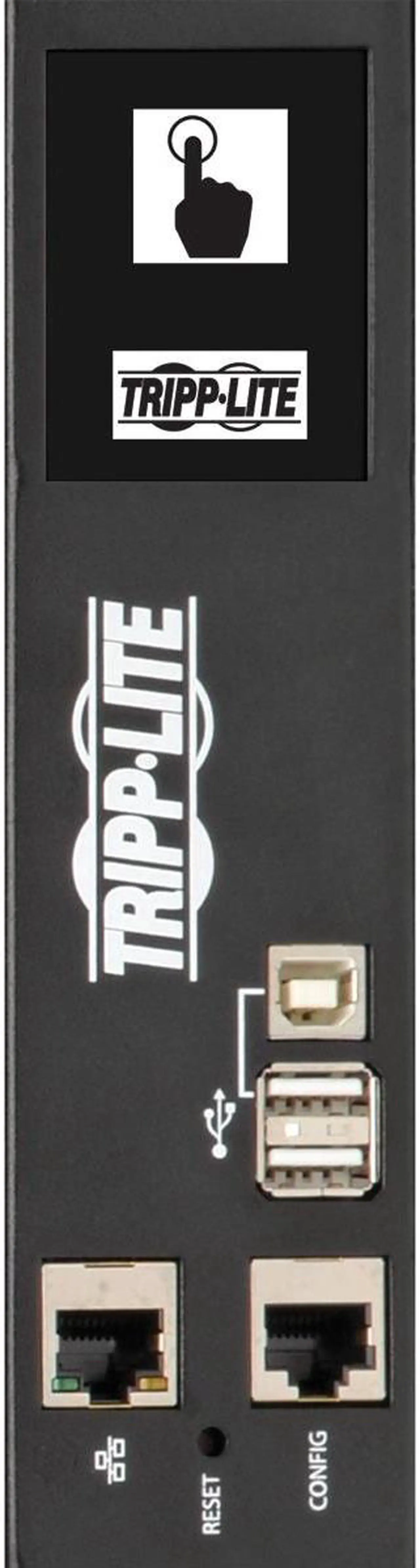 Alt view image 4 of 9 - Tripp Lite 10kW 3-Phase Switched PDU, LX Interface, 200 / 208 / 240V Outlets (24 x C13 / 6 x C19), LCD, NEMA L2130P, 10.0 Feet Cord, 0U Height, TAA (PDU3EVSR10L2130)