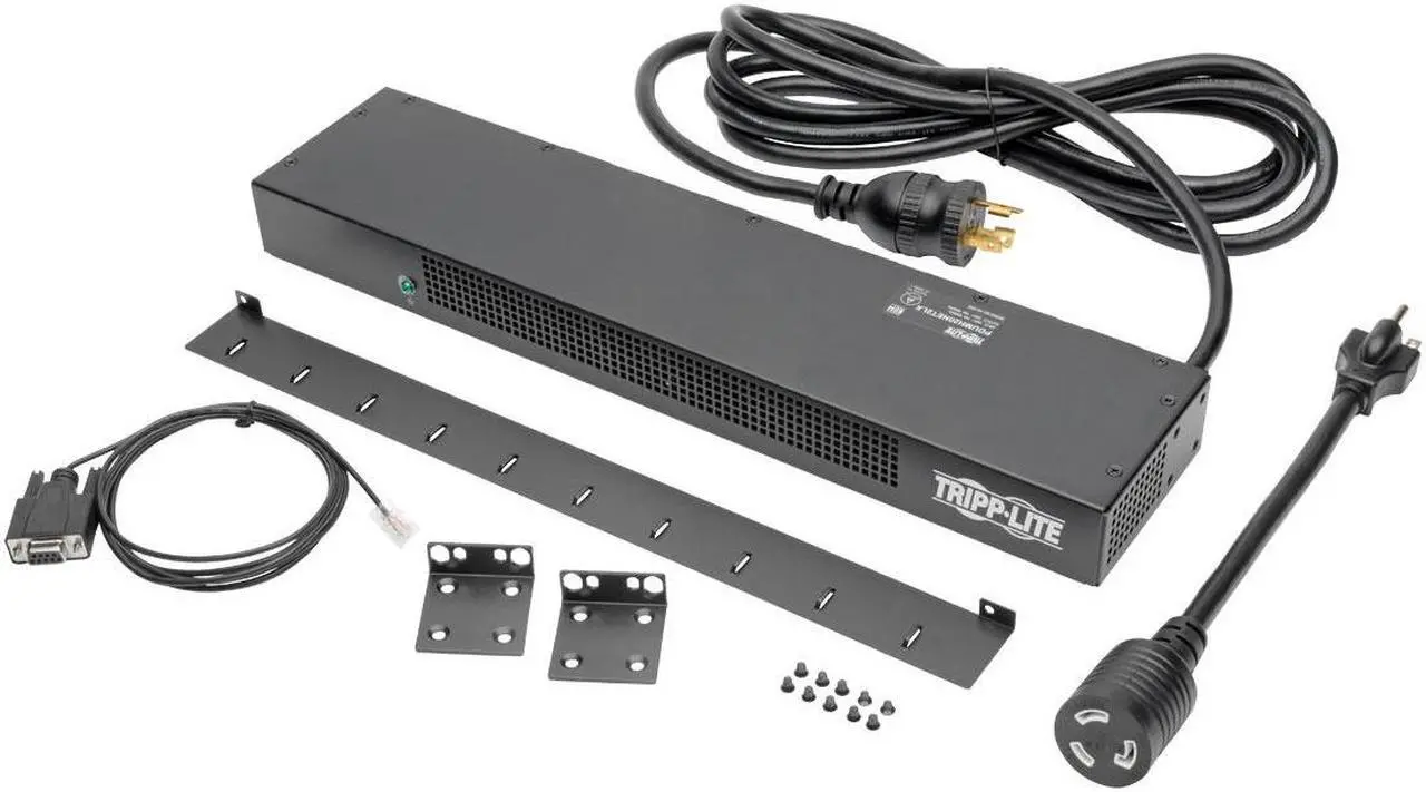 Alt view image 6 of 20 - Tripp Lite 1.9kW Single-Phase Switched PDU, LX Platform Interface, 120V Outlets (8 x 5-15/20R), NEMA L5-20P, 12.0 Feet Cord, 1U Rack, TAA (PDUMH20NET2LX)