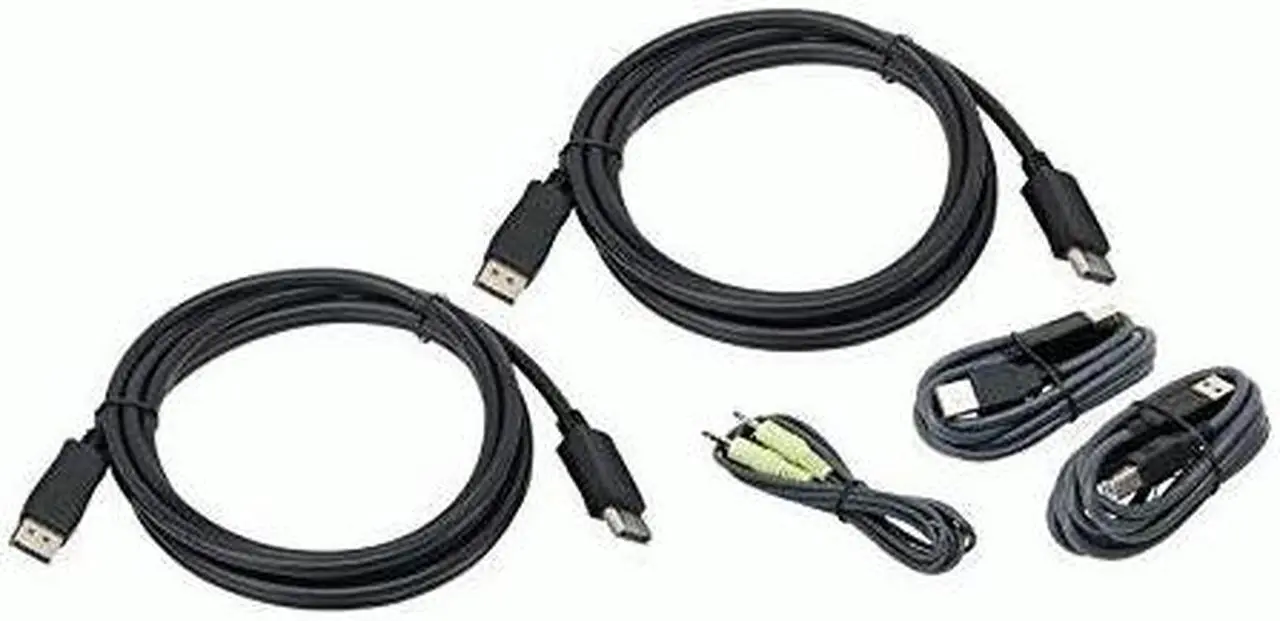 Main image of IOGEAR G2L9203UTAA3 10 ft. Dual View DisplayPort, USB KVM Cable Kit with Audio (TAA)